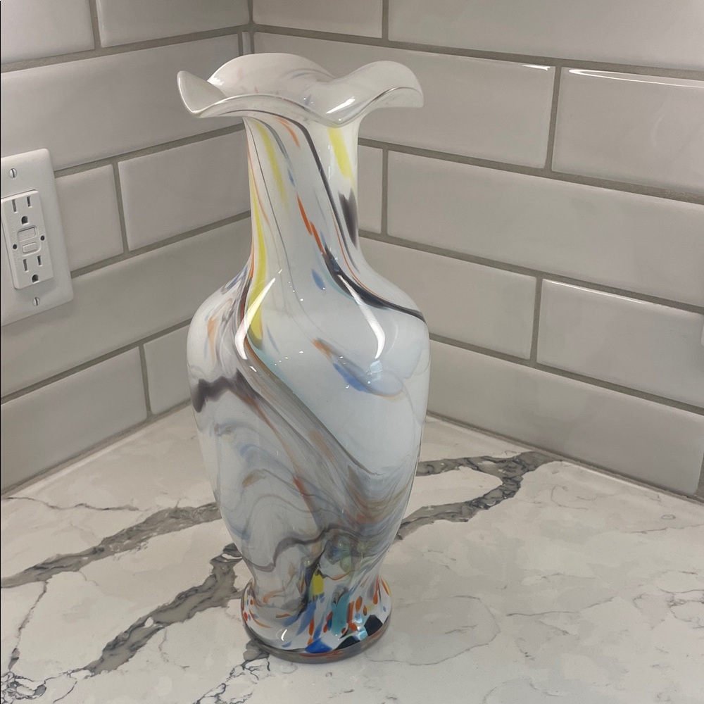 Elegant Swirled Glass Vase